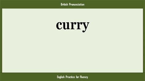 how to pronounce curry|How To Say Curry .